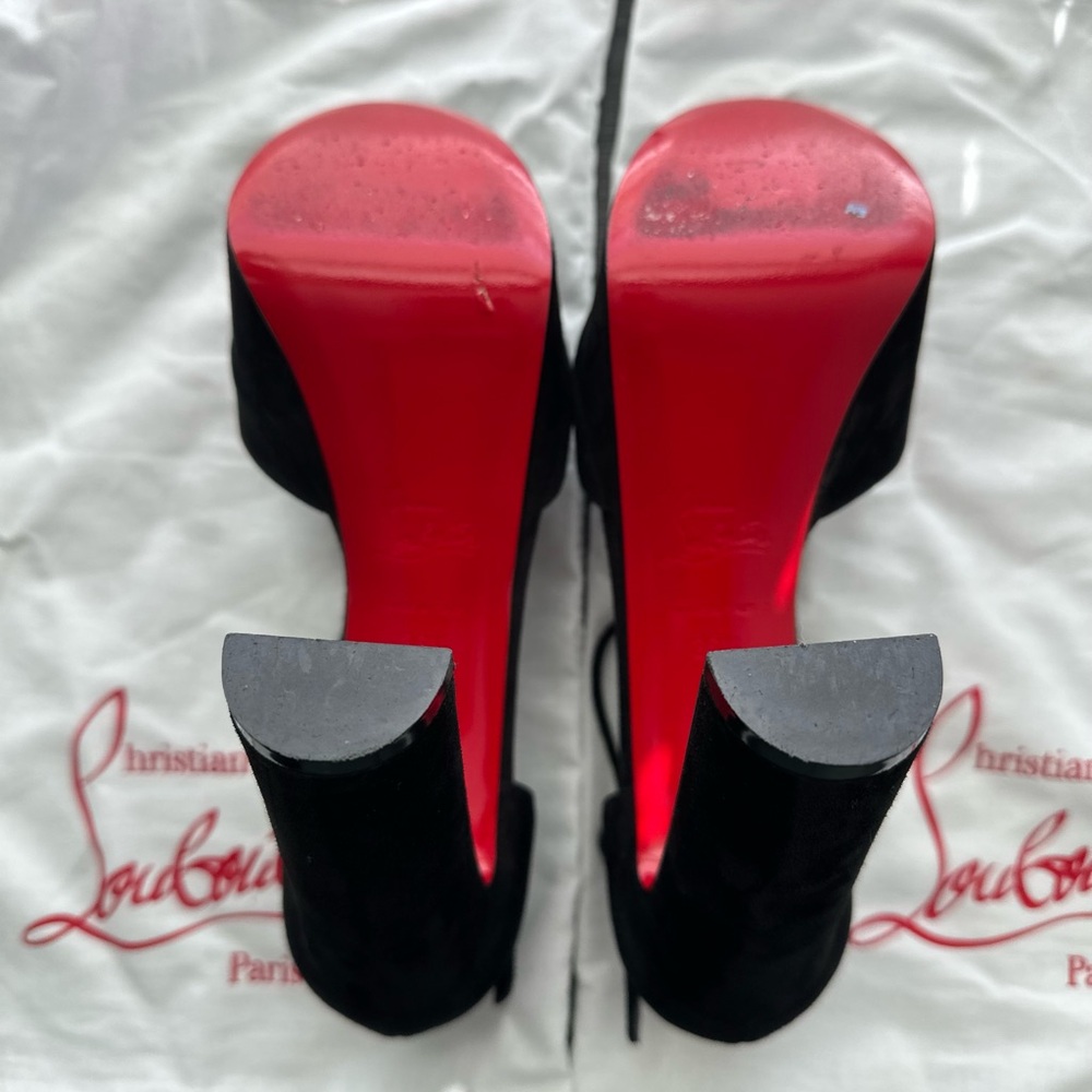 Christian Louboutin Sandaloo 130 Suede Platform Heel in Black size 36.5. - Picture 11 of 15